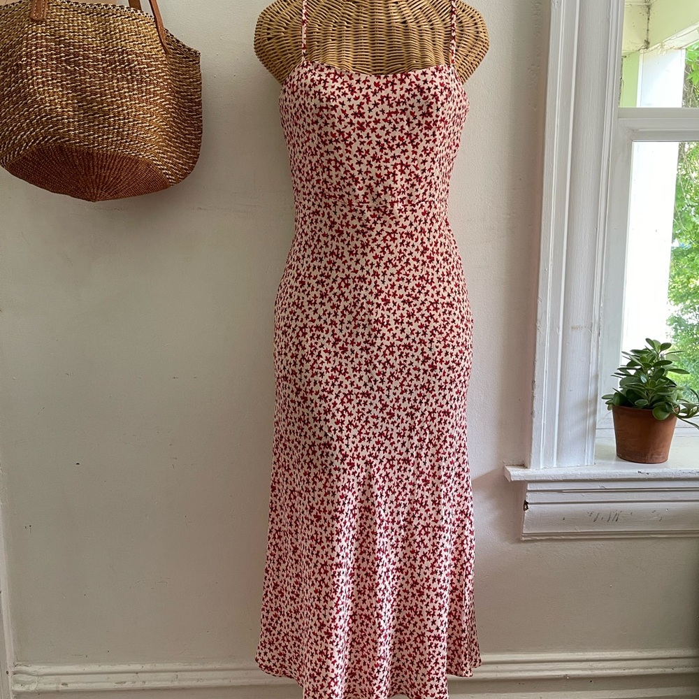 Realisation Par The Amelia midi silk dress in the Nudité floral print M